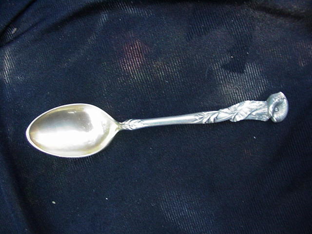 Sterling Silver Demitasse Spoon with Calla Lily on Tip of Handle Sterling Silver Demitasse Spoon with Calla Lily on Tip of Handle
