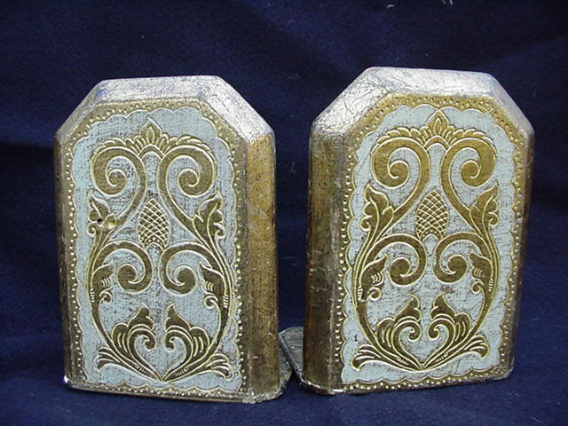 Pair of Florentine Bookends, Made in Italy Pair of Florentine Bookends, Made in Italy