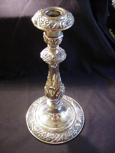 Pair of Ornate, Three-Light, Silverplated Candelabra Pair of Ornate, Three-Light, Silverplated Candelabra