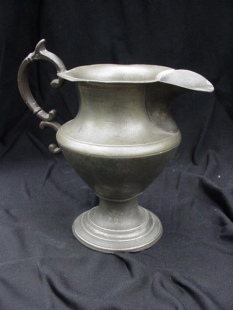 19th C. Pewter Pitcher, Fancy Handle 19th C. Pewter Pitcher, Fancy Handle