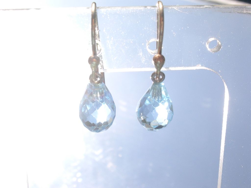 14kt Powder Blue Topaz Briolette Dangle Earrings 14kt Powder Blue Topaz Briolette Dangle Earrings