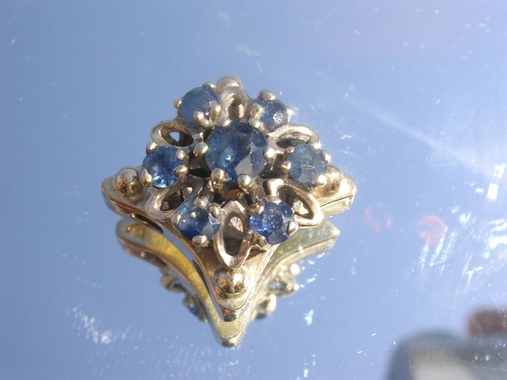 14kt Multi Sapphire Flower Slide 14kt Multi Sapphire Flower Slide