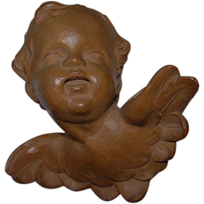 Glorious Cherub Putti Angel Carved Wood From Europeantiqueshop On Ruby Lane