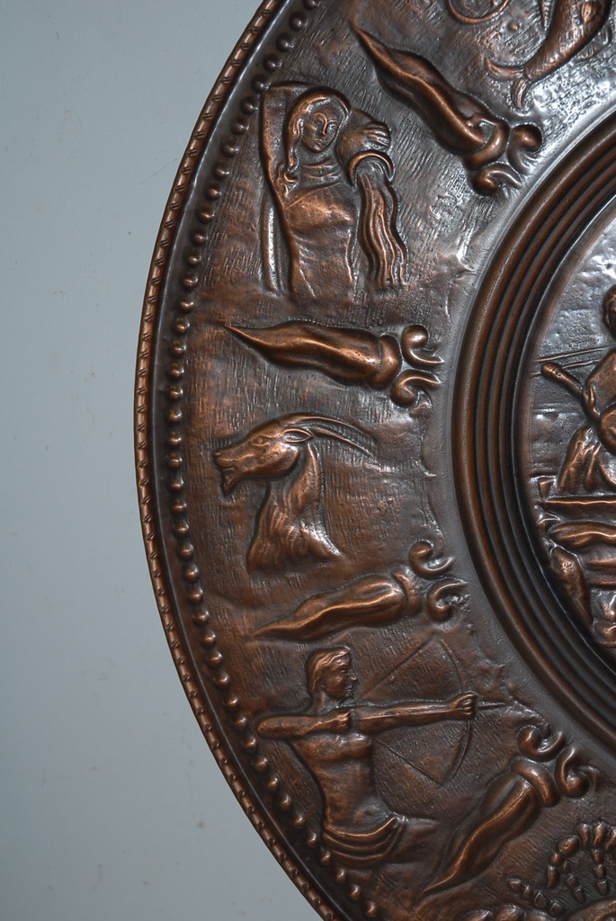 An Antique Copper Decorative Wall Relief / Plate, portrait painter An Antique Copper Decorative Wall Relief / Plate, portrait painter