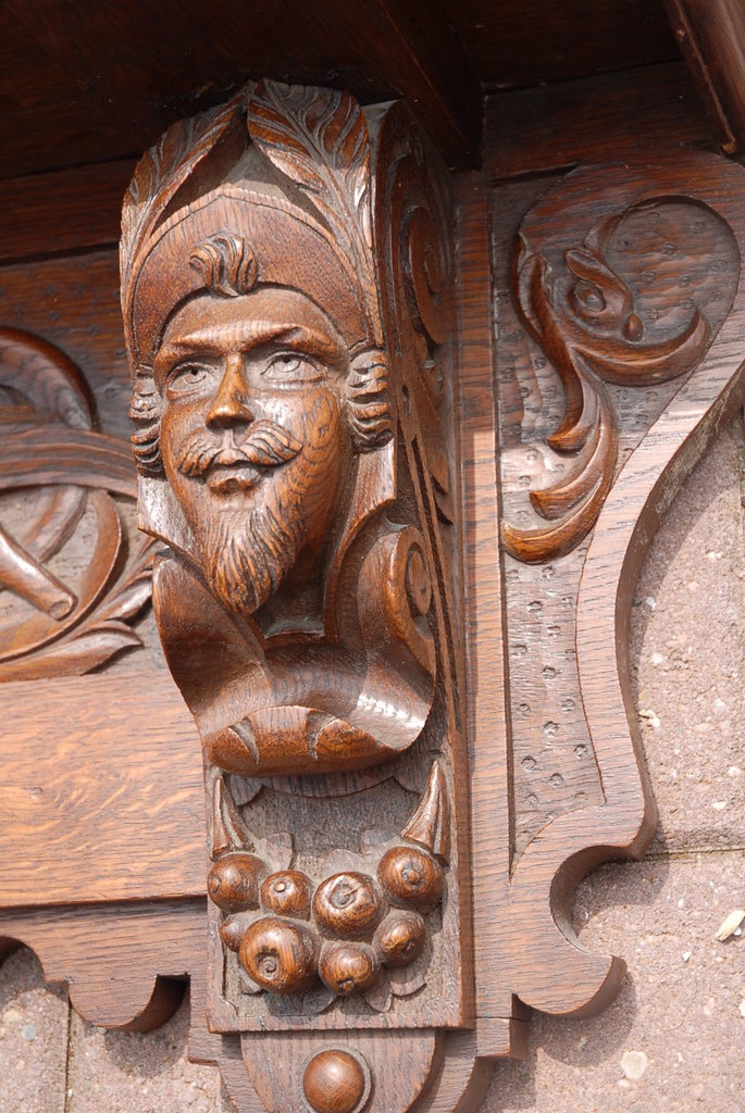 An Antique Large Fine Carved Wood Figural Coat-Rack An Antique Large Fine Carved Wood Figural Coat-Rack