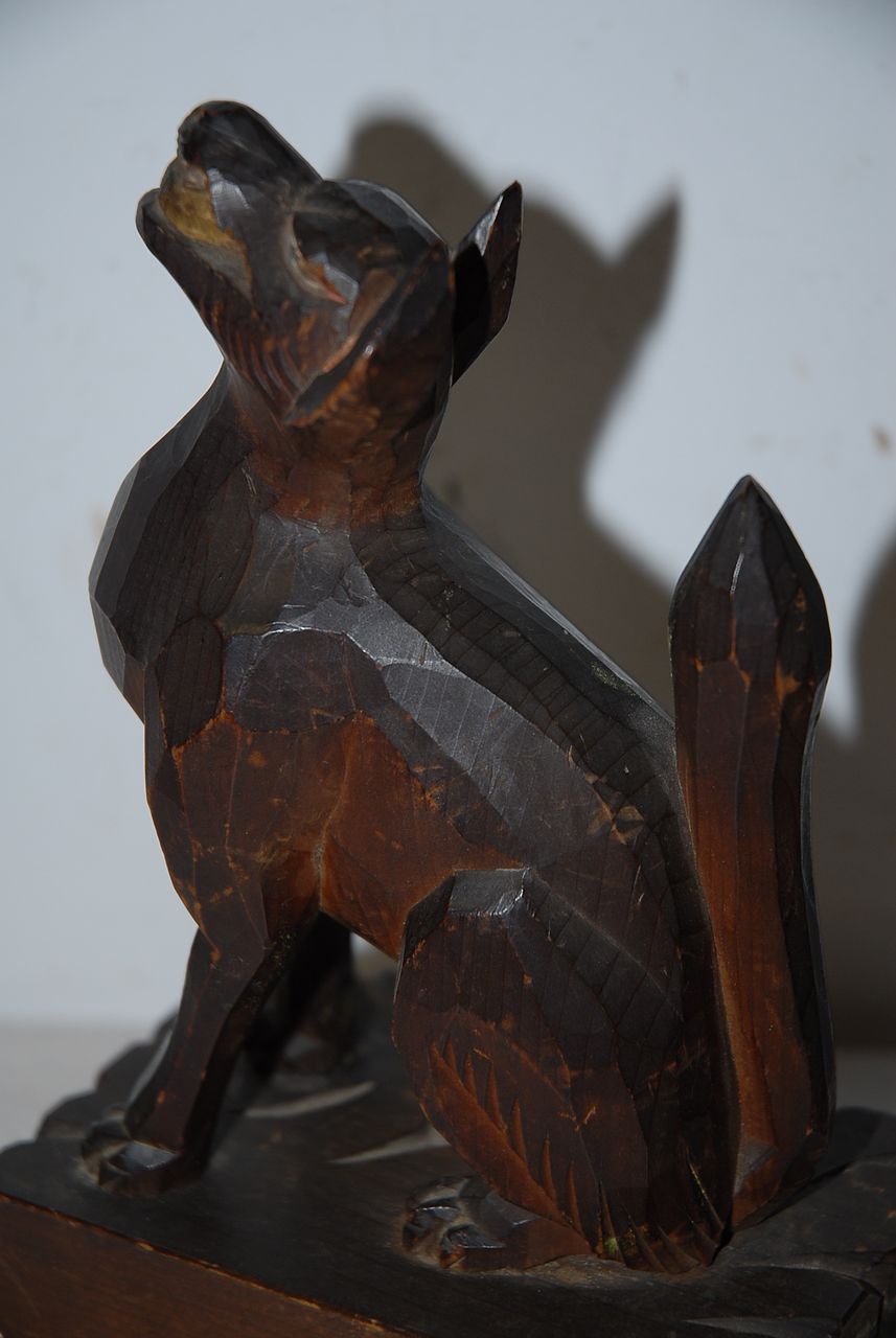A Gorgeous Antique Pair Fine Carved Wood Art Pharaoh Dogs A Gorgeous Antique Pair Fine Carved Wood Art Pharaoh Dogs