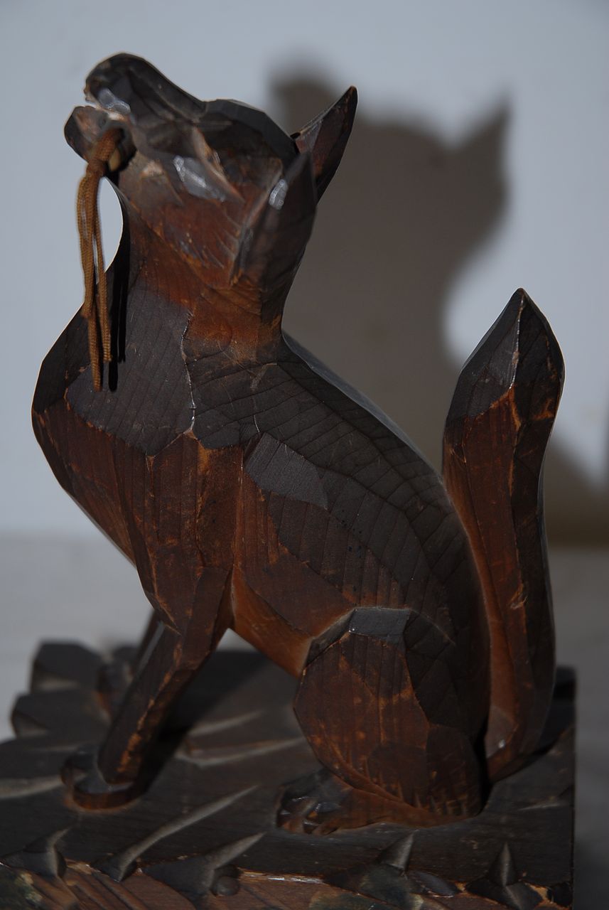 A Gorgeous Antique Pair Fine Carved Wood Art Pharaoh Dogs A Gorgeous Antique Pair Fine Carved Wood Art Pharaoh Dogs