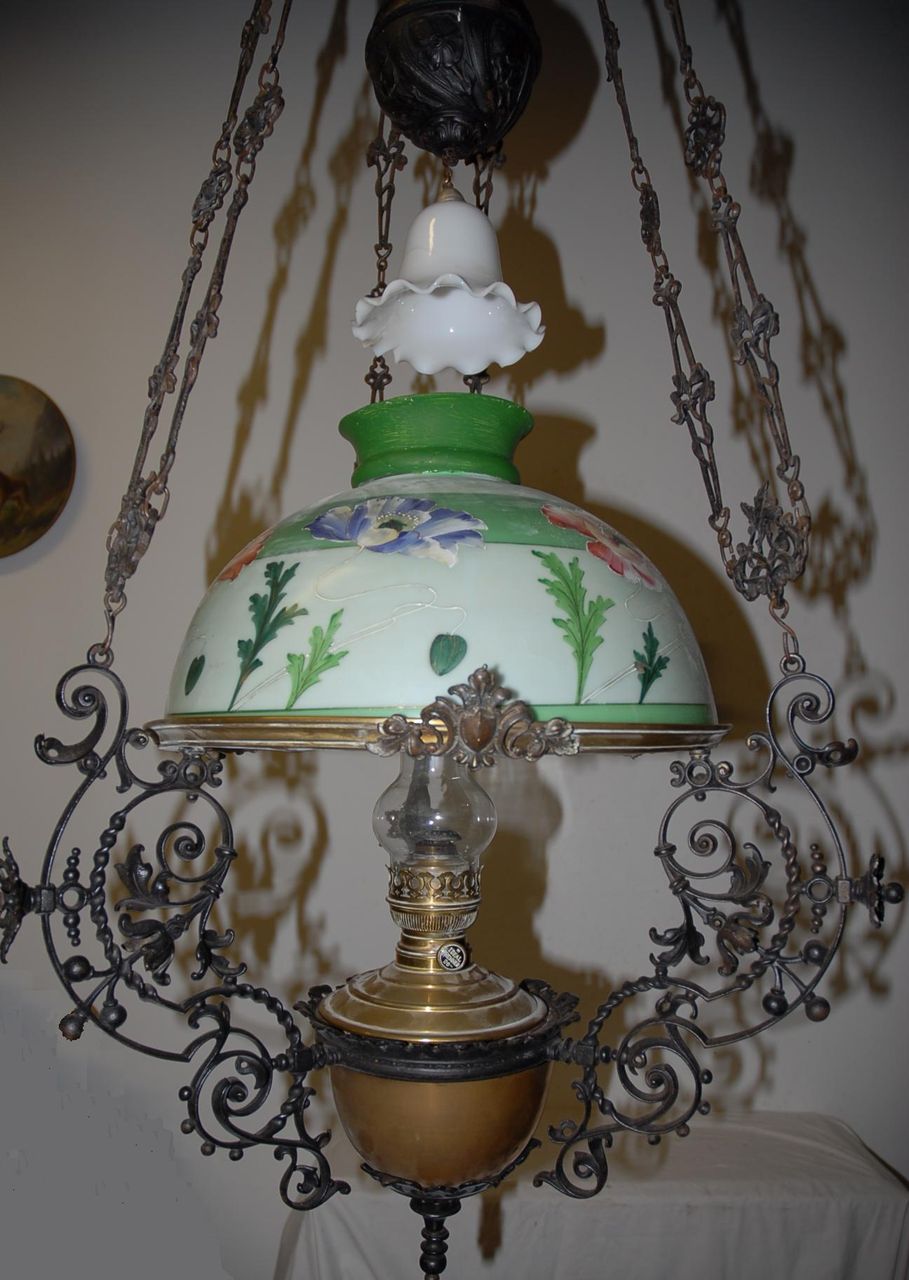 Antique Oil Lamp Chandelier Design Ideas Lamp Chandelier Huge Antique Art Nouveau Iron Brass Fl Hanging Oil