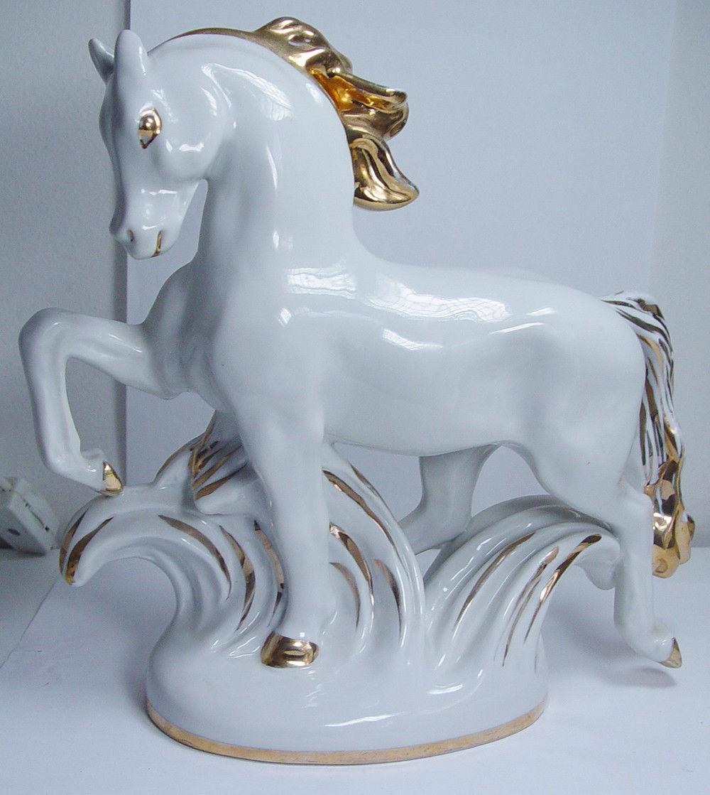 Vintage Soviet USSR Large Horse Gold Plated accent Figurine Collectible LFZ Lomonosov Factory Vintage Soviet USSR Large Horse Gold Plated accent Figurine Collectible LFZ Lomonosov Factory