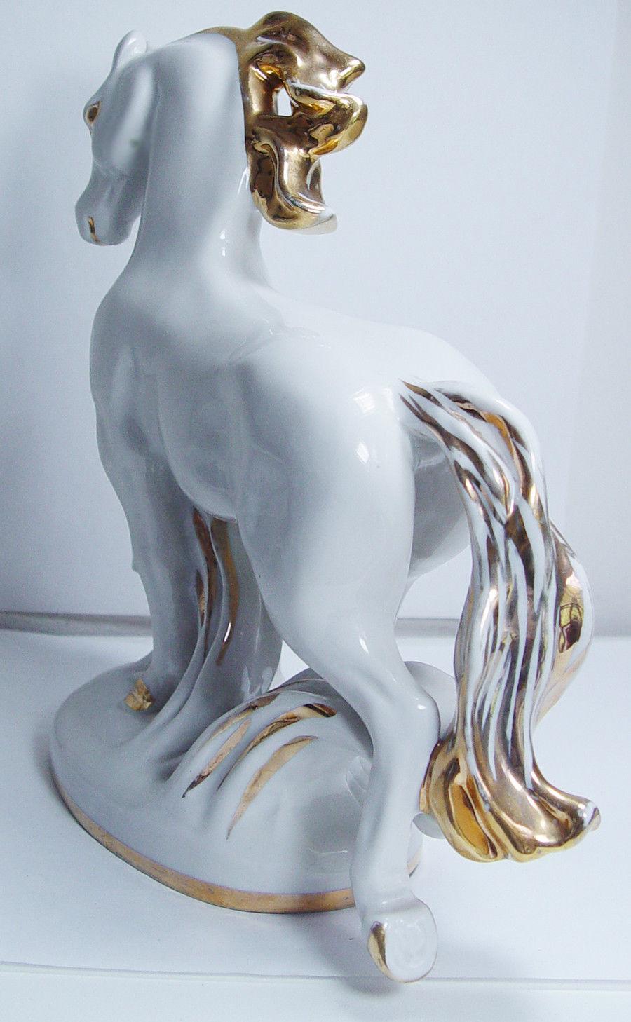 Vintage Soviet USSR Large Horse Gold Plated accent Figurine Collectible LFZ Lomonosov Factory Vintage Soviet USSR Large Horse Gold Plated accent Figurine Collectible LFZ Lomonosov Factory