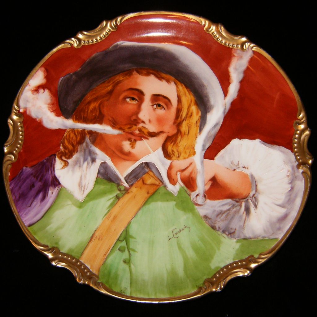 Spectacular Vintage LIMOGES Cavalier Charger Plate/ Plaque~Signed L. COUDERT Spectacular Vintage LIMOGES Cavalier Charger Plate/ Plaque~Signed L. COUDERT