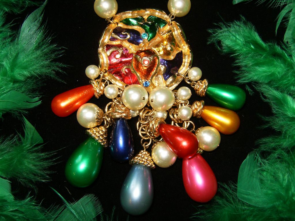 "JACKY DE G" FRANCE~Huge Massive Simulated Pearl/Rhinestone Runway Necklace "JACKY DE G" FRANCE~Huge Massive Simulated Pearl/Rhinestone Runway Necklace