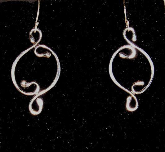 Sterling Silver Oval double Curl - Earrings Sterling Silver Oval double Curl - Earrings