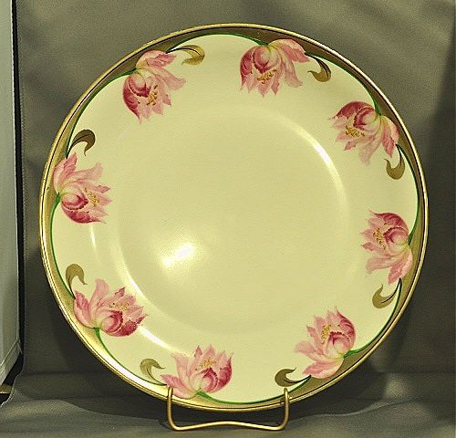 Antique P V Vessra of Germany Floral Hand Painted Porcelain Charger Antique P V Vessra of Germany Floral Hand Painted Porcelain Charger