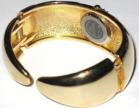 1970s Vintage Jewels By Park Lane Hinged Cuff Bangle Watch 1970s Vintage Jewels By Park Lane Hinged Cuff Bangle Watch
