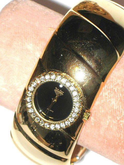 1970s Vintage Jewels By Park Lane Hinged Cuff Bangle Watch 1970s Vintage Jewels By Park Lane Hinged Cuff Bangle Watch