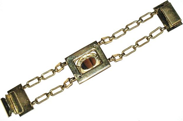 1960s Raised Amber Cab Chain Link Bracelet 1960s Raised Amber Cab Chain Link Bracelet