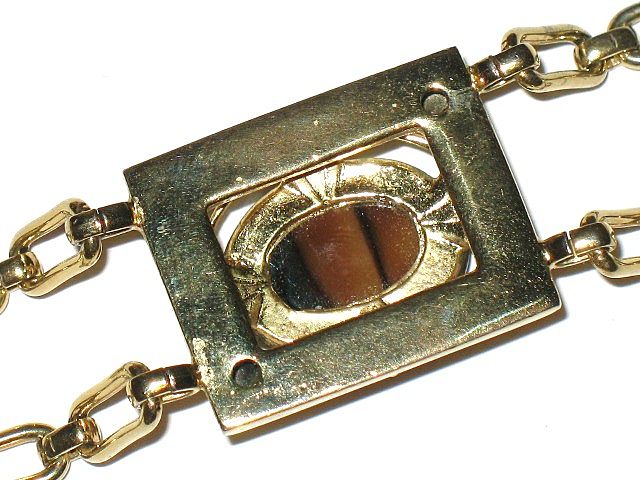 1960s Raised Amber Cab Chain Link Bracelet 1960s Raised Amber Cab Chain Link Bracelet