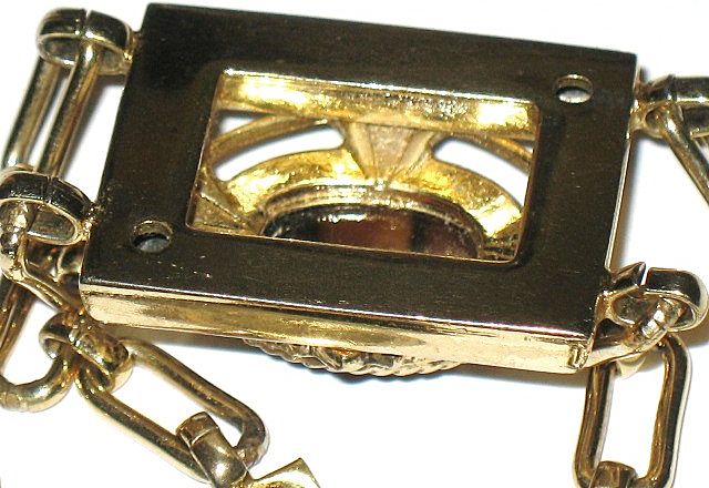 1960s Raised Amber Cab Chain Link Bracelet 1960s Raised Amber Cab Chain Link Bracelet