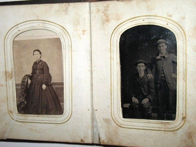 Victorian Era Pennsylvania Photo Album with Tin Types & CDVs Victorian Era Pennsylvania Photo Album with Tin Types & CDVs
