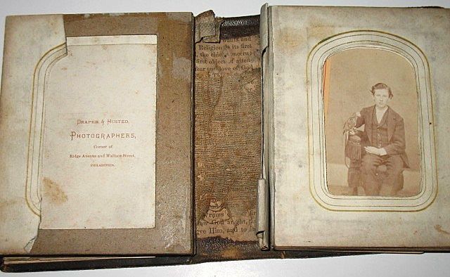 Victorian Era Pennsylvania Photo Album with Tin Types & CDVs Victorian Era Pennsylvania Photo Album with Tin Types & CDVs