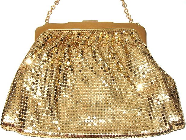 1950s Vintage Whiting & Davis Mesh Metal Purse with Rhinestone Clasp 1950s Vintage Whiting & Davis Mesh Metal Purse with Rhinestone Clasp