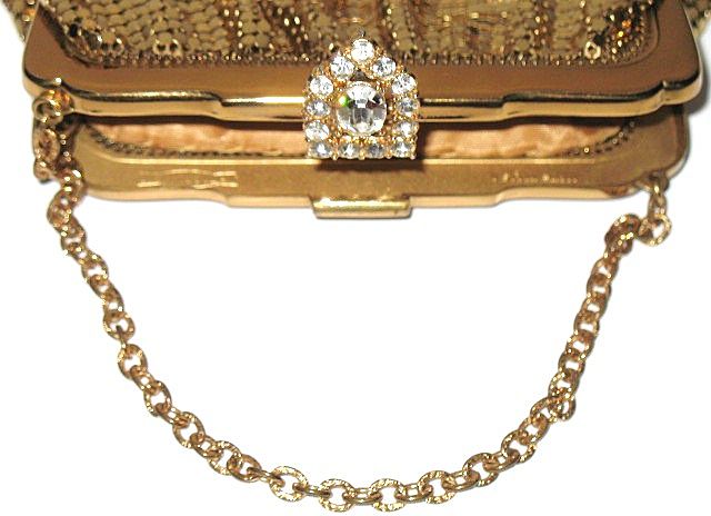 1950s Vintage Whiting & Davis Mesh Metal Purse with Rhinestone Clasp 1950s Vintage Whiting & Davis Mesh Metal Purse with Rhinestone Clasp
