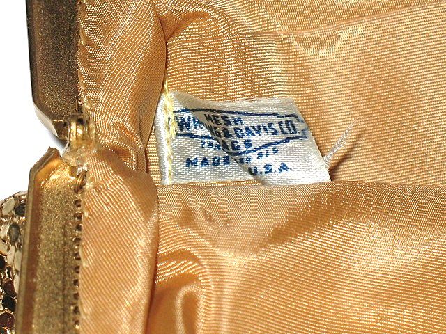 1950s Vintage Whiting & Davis Mesh Metal Purse with Rhinestone Clasp 1950s Vintage Whiting & Davis Mesh Metal Purse with Rhinestone Clasp
