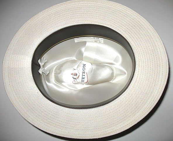 1970s Vintage Stetson Canvas Feathered Men's Fedora Hat 1970s Vintage Stetson Canvas Feathered Men's Fedora Hat