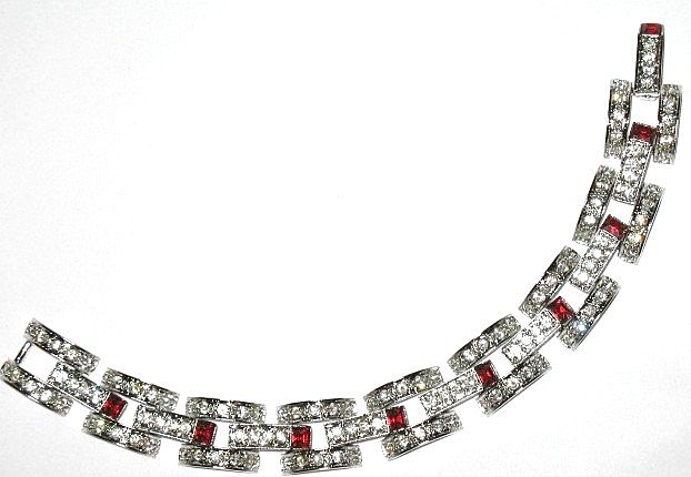 Nolan Miller Pave & Red Glass Bracelet New in Box Nolan Miller Pave & Red Glass Bracelet New in Box