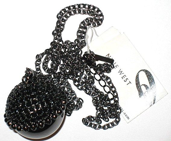 Nine West Black Glass Hematite Finish Globe Necklace New with Tags Nine West Black Glass Hematite Finish Globe Necklace New with Tags