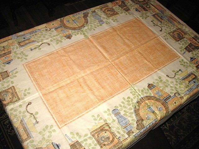 Retro 60s Tablecloth & Vera Hand Towels Linens Lot Retro 60s Tablecloth & Vera Hand Towels Linens Lot