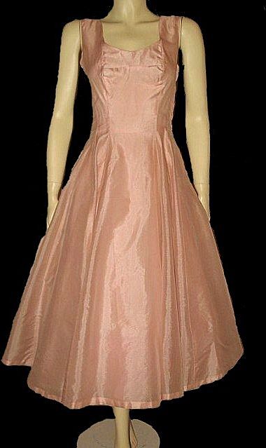 1950s Vintage Dress Coral Pink Organza Size XS 1950s Vintage Dress Coral Pink Organza Size XS
