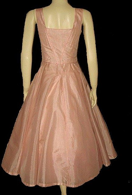 1950s Vintage Dress Coral Pink Organza Size XS 1950s Vintage Dress Coral Pink Organza Size XS