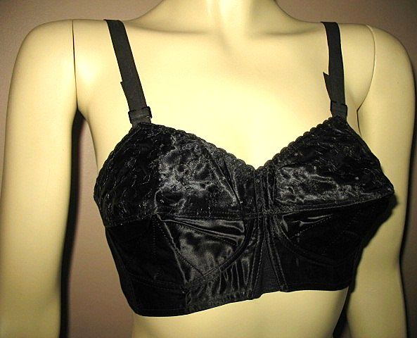 1950s Exquisite Form Brassiere Black Bullet or Torpedo Bra 34B 1950s Exquisite Form Brassiere Black Bullet or Torpedo Bra 34B