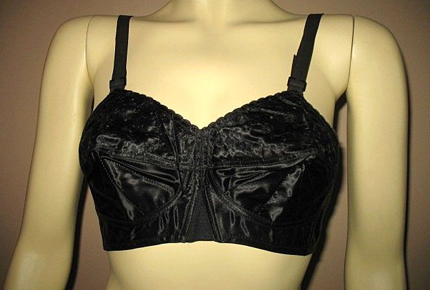 1950s Exquisite Form Brassiere Black Bullet or Torpedo Bra 34B 1950s Exquisite Form Brassiere Black Bullet or Torpedo Bra 34B