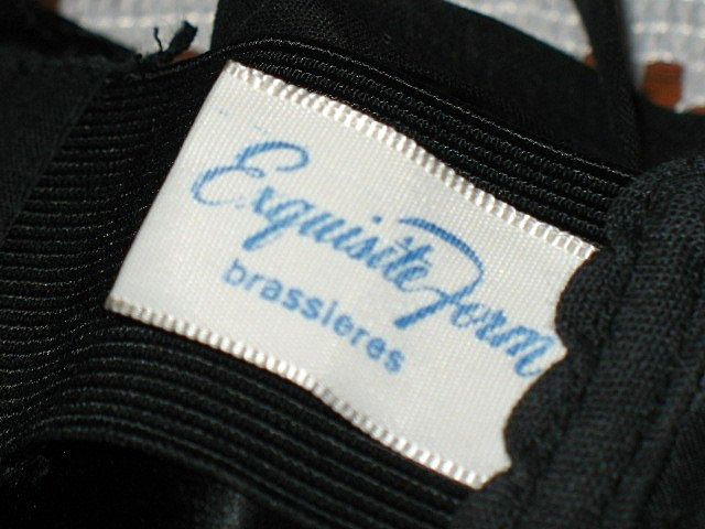 1950s Exquisite Form Brassiere Black Bullet or Torpedo Bra 34B 1950s Exquisite Form Brassiere Black Bullet or Torpedo Bra 34B