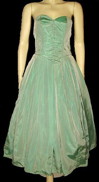 1950s Elegant Vintage Dress Jade Green Taffeta with Matching Bolero Jacket Size Small 1950s Elegant Vintage Dress Jade Green Taffeta with Matching Bolero Jacket Size Small