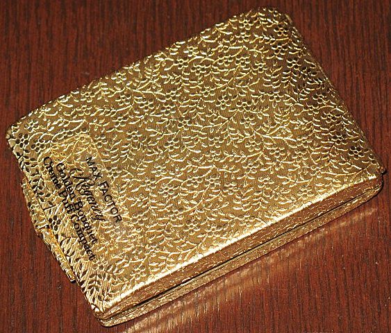 1970s Vintage Compact Max Factor Regency "Golden Bouquet" Thin-Line Unused in Box 1970s Vintage Compact Max Factor Regency "Golden Bouquet" Thin-Line Unused in Box