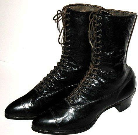 Victorian Black Leather Boots Lady Belle Shoe Size 8A Victorian Black Leather Boots Lady Belle Shoe Size 8A