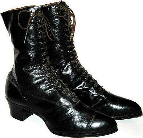 Victorian Black Leather Boots Lady Belle Shoe Size 8A Victorian Black Leather Boots Lady Belle Shoe Size 8A