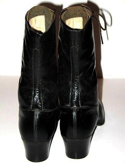 Victorian Black Leather Boots Lady Belle Shoe Size 8A Victorian Black Leather Boots Lady Belle Shoe Size 8A