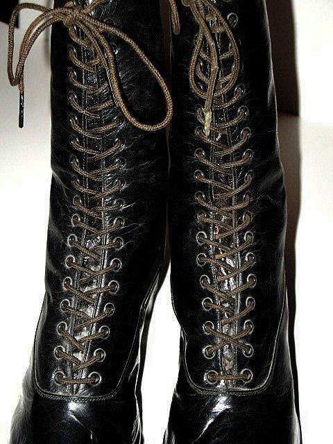 Victorian Black Leather Boots Lady Belle Shoe Size 8A Victorian Black Leather Boots Lady Belle Shoe Size 8A