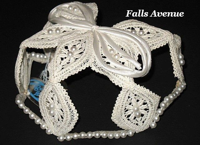 1950s Vintage Bridal Headpiece Ivory Crochet Lace Juliet Cap with Pearls New Old Stock 1950s Vintage Bridal Headpiece Ivory Crochet Lace Juliet Cap with Pearls New Old Stock