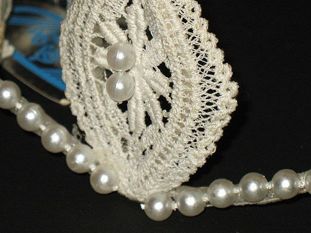 1950s Vintage Bridal Headpiece Ivory Crochet Lace Juliet Cap with Pearls New Old Stock 1950s Vintage Bridal Headpiece Ivory Crochet Lace Juliet Cap with Pearls New Old Stock
