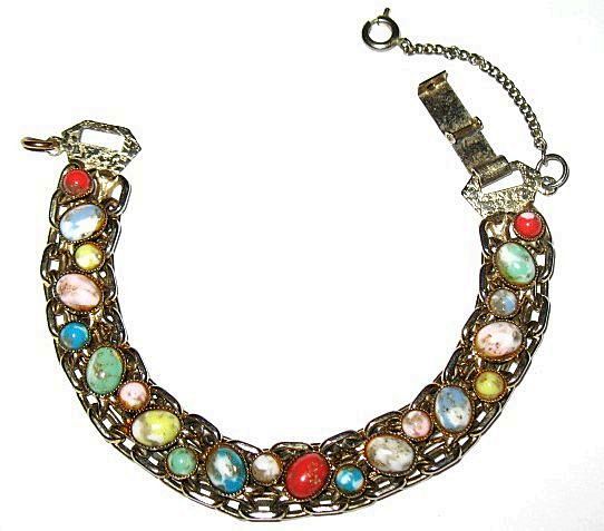 1960s Vintage Jewelry Bracelet Multi-Stone 1960s Vintage Jewelry Bracelet Multi-Stone
