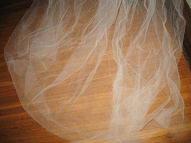1960s Vintage Bridal Veil & Headpiece Silk Floral Wreath New Old Stock 1960s Vintage Bridal Veil & Headpiece Silk Floral Wreath New Old Stock
