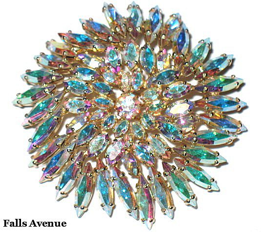 Vintage Signed Sherman AB Swarovski Crystal Flower Brooch Vintage Signed Sherman AB Swarovski Crystal Flower Brooch