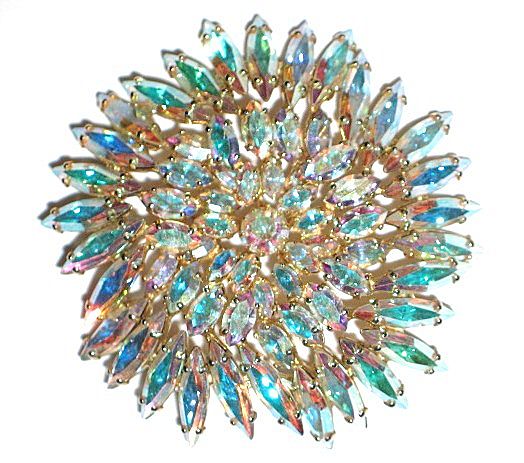 Vintage Signed Sherman AB Swarovski Crystal Flower Brooch Vintage Signed Sherman AB Swarovski Crystal Flower Brooch