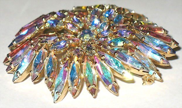 Vintage Signed Sherman AB Swarovski Crystal Flower Brooch Vintage Signed Sherman AB Swarovski Crystal Flower Brooch